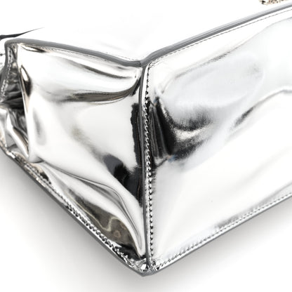 Jacquemus Metallic Patent Calfskin La Pochette Rond Carre Silver 8 of 9
