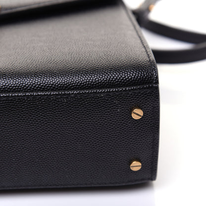 Saint Laurent Grain de Poudre Mini Classic Monogram Cassandra Top Handle Black Rouge Legion 14 of 15