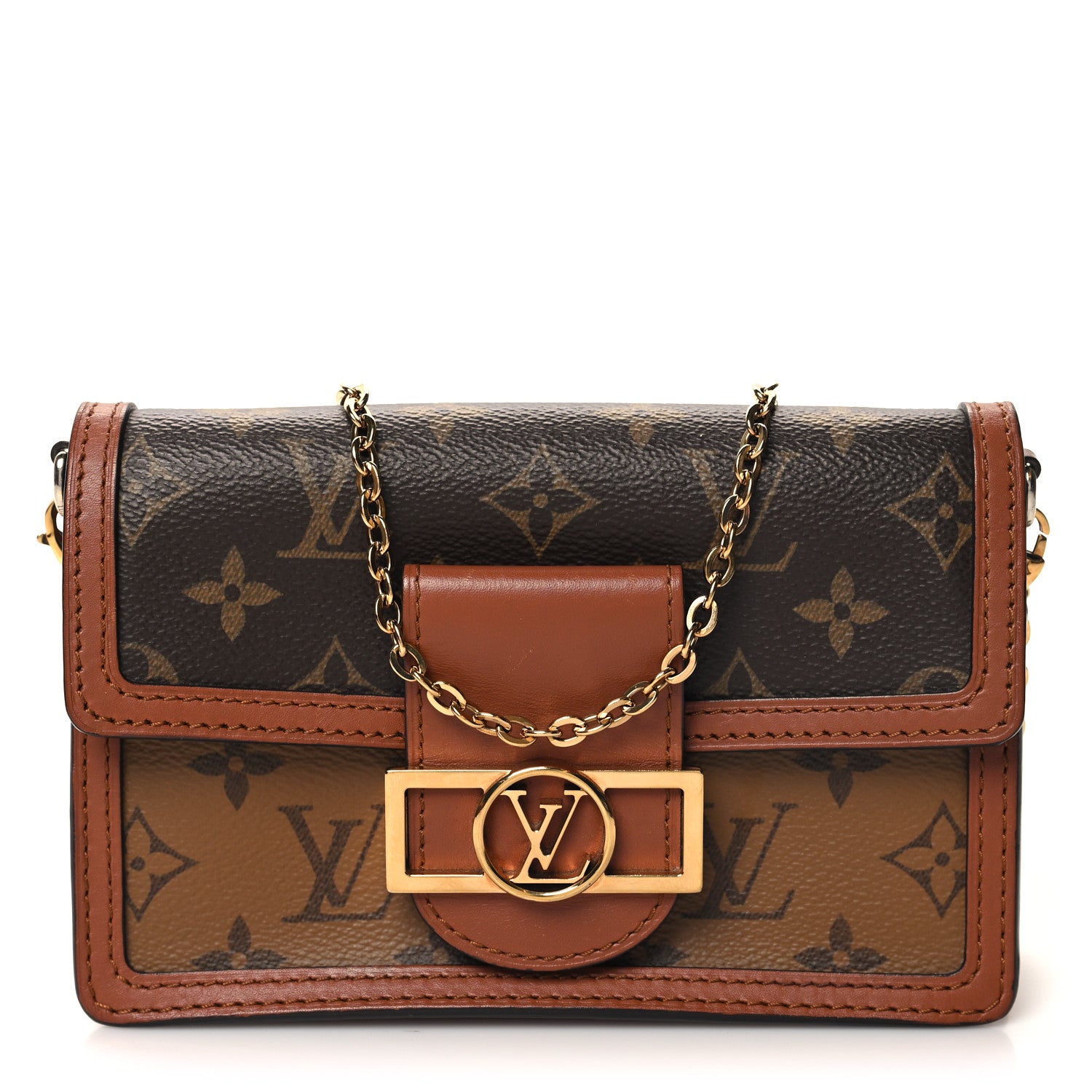Louis Vuitton Reverse Monogram Dauphine Chain Wallet 1 of 9