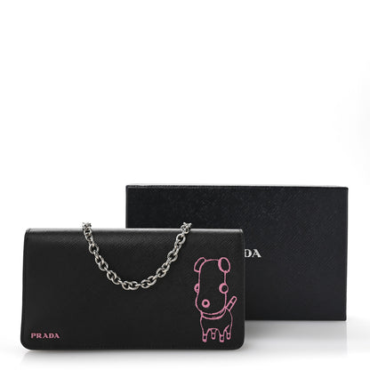 Prada Saffiano Pradamalia Mini Chain Bag Black Begonia 11 of 11