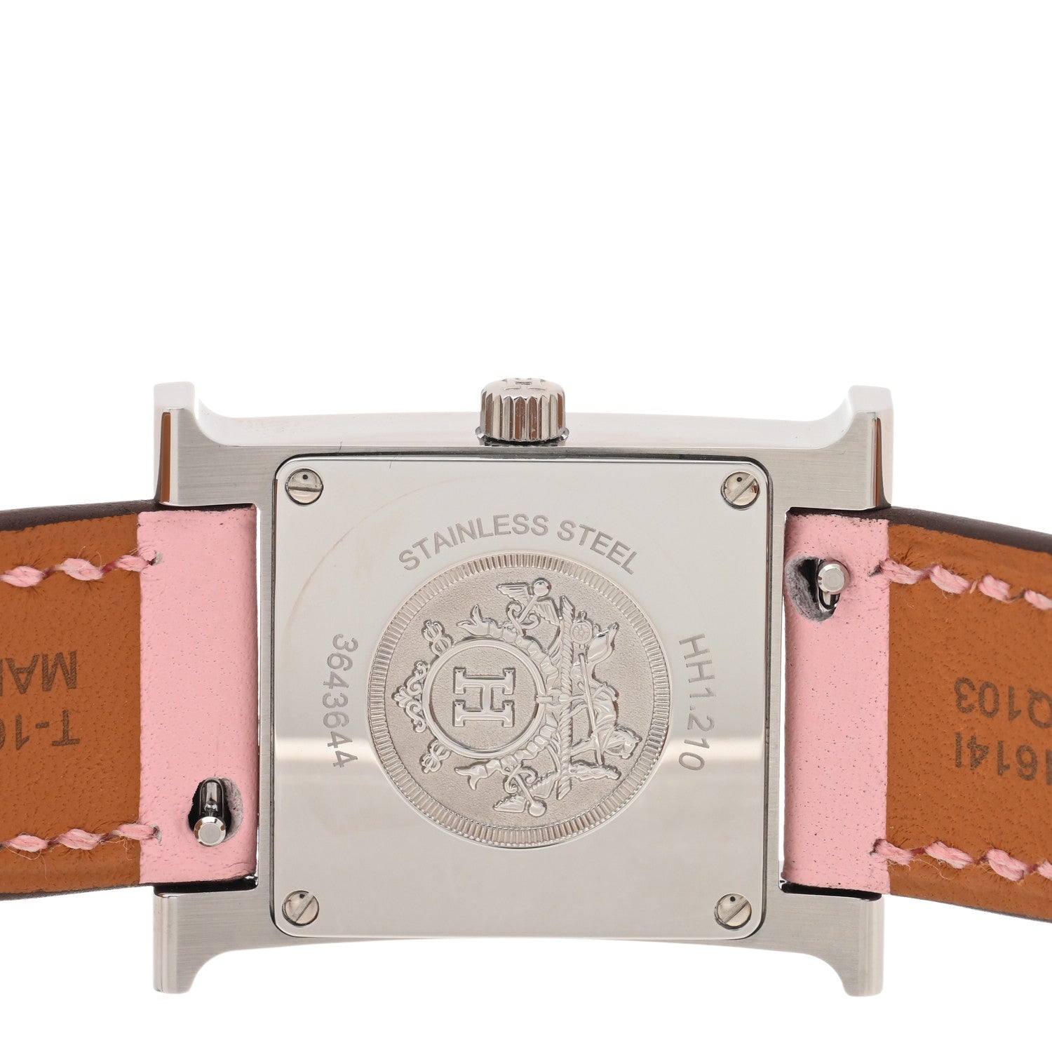 Hermes Stainless Steel Swift Diamond Mother of Pearl 21mm Heure H Hour Quartz Watch Rose Sakura 4 of 5
