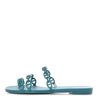 Hermes Rubber Chaine d'Ancre Rivage Sandals 36 Vert d'Ete 1 of 8