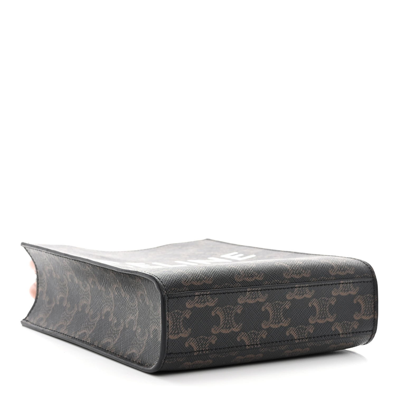 Celine Triomphe Canvas Calfskin Mini Vertical Cabas Tan 4 of 10