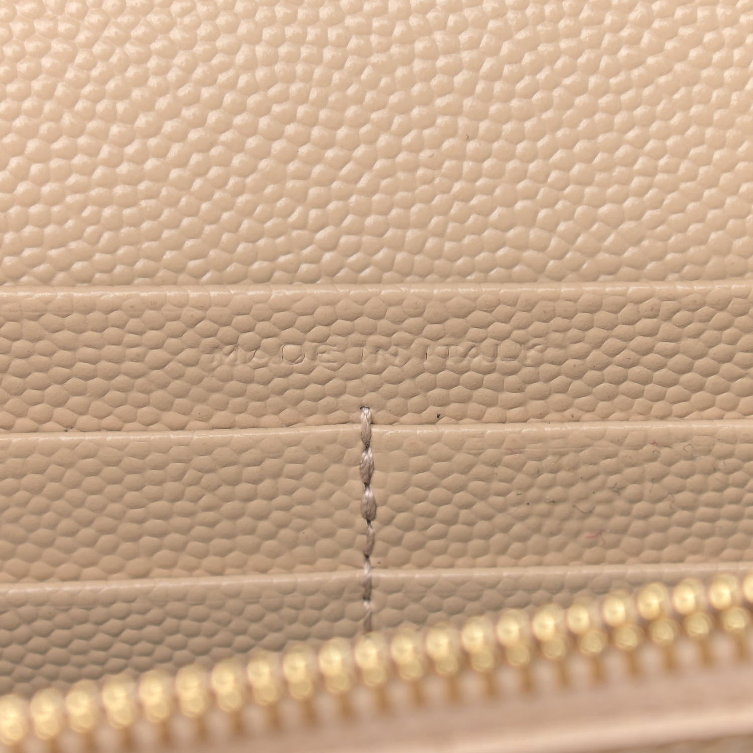 Saint Laurent Grain De Poudre Matelasse Chevron Monogram Chain Wallet Dark Beige 7 of 13