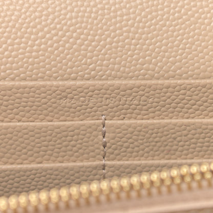 Saint Laurent Grain De Poudre Matelasse Chevron Monogram Chain Wallet Dark Beige 7 of 13