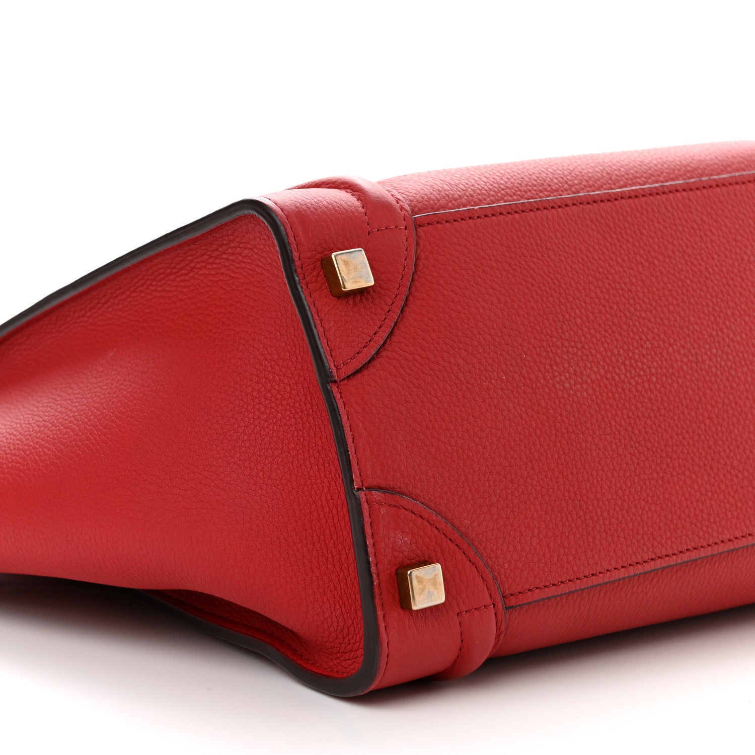 Celine Drummed Calfskin Micro Luggage Red 9 of 15