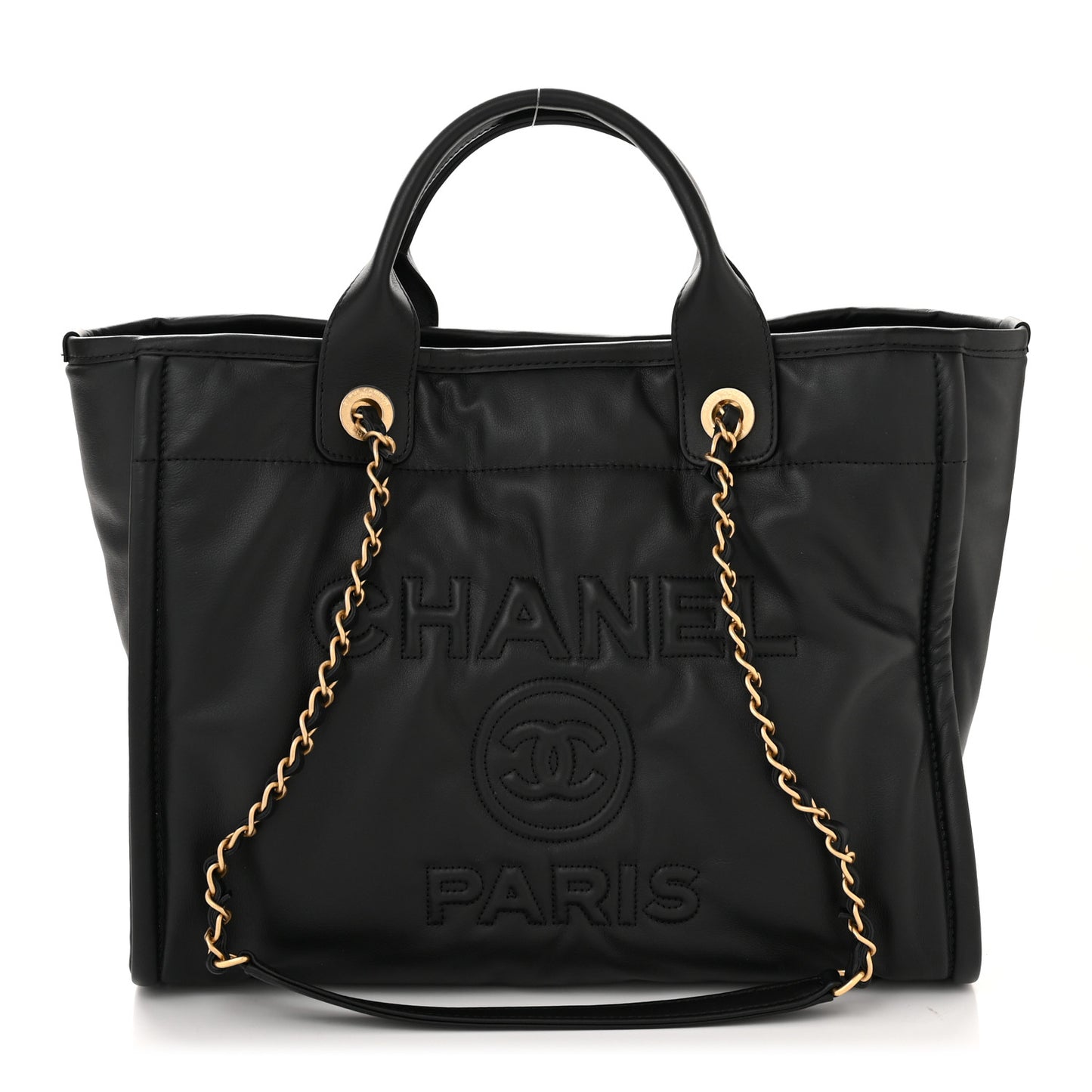 Calfskin Small Deauville Tote Black
