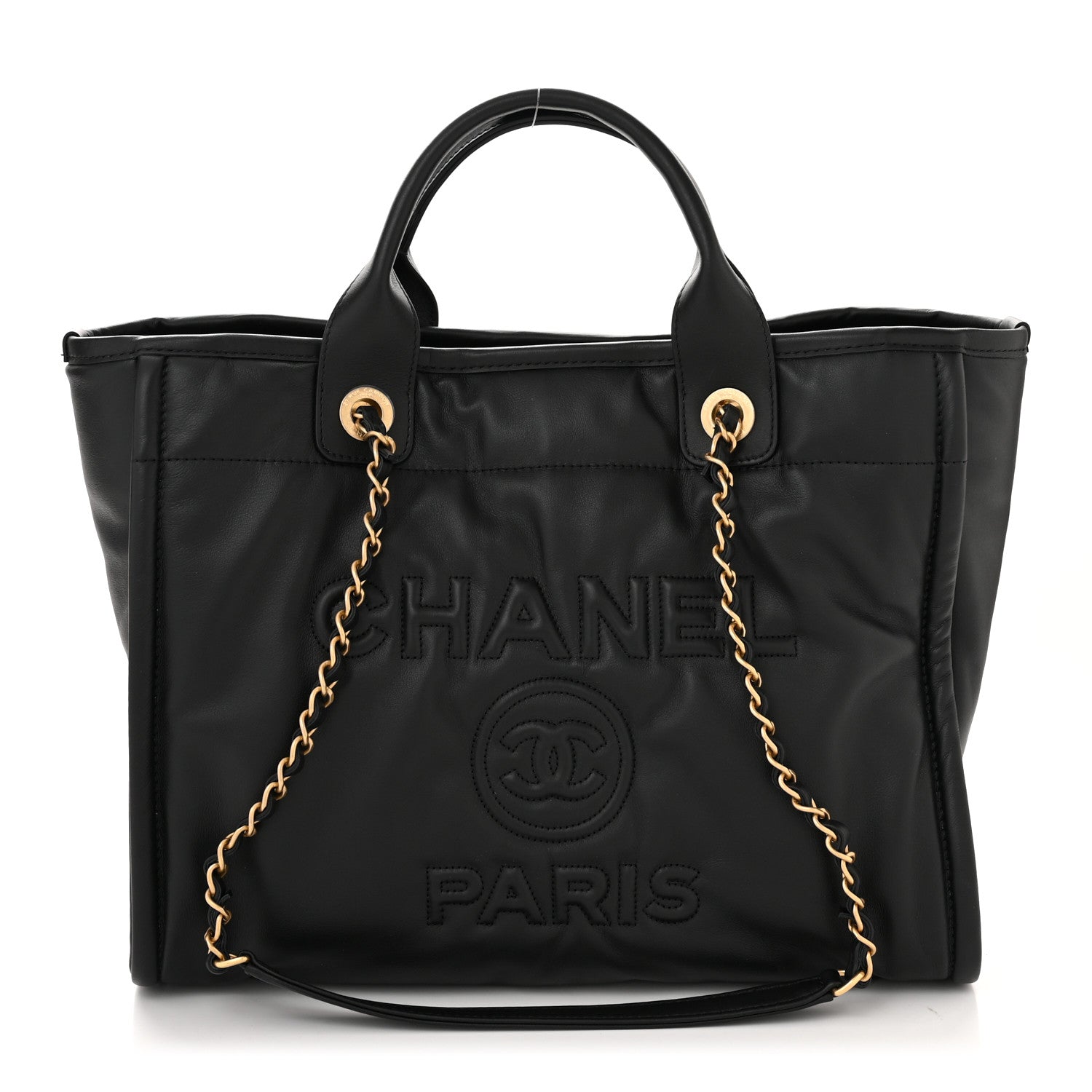 Chanel Calfskin Small Deauville Tote Black 3 of 13
