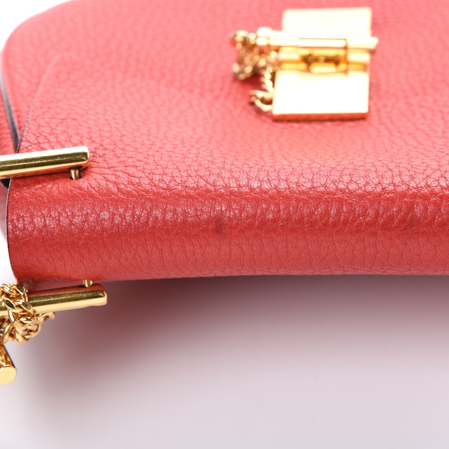 Chloe Grained Lambskin Mini Drew Shoulder Bag Plaid Red 11 of 12