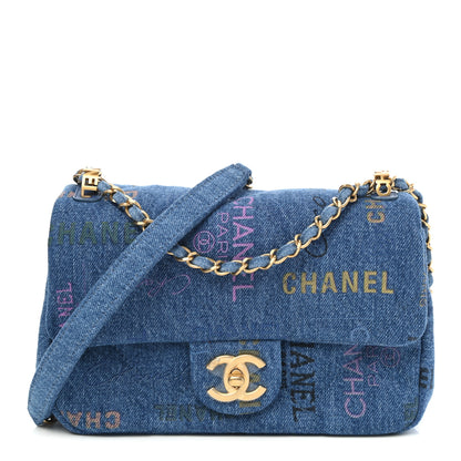Chanel Denim Quilted Mini Denim Mood Rectangular Flap Blue Multicolor 1 of 9