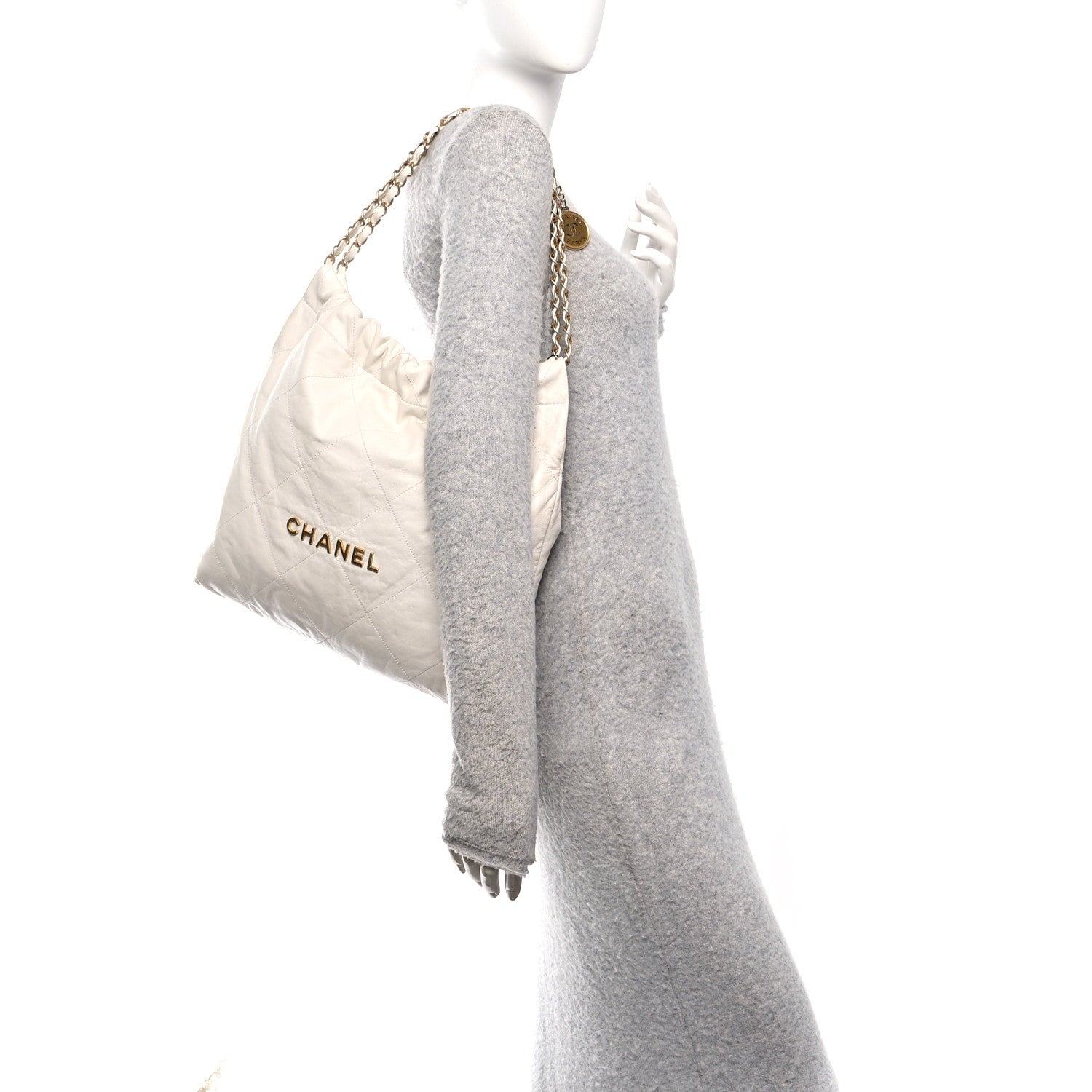 Chanel Shiny Calfskin Quilted Chanel 22 White 2 of 11