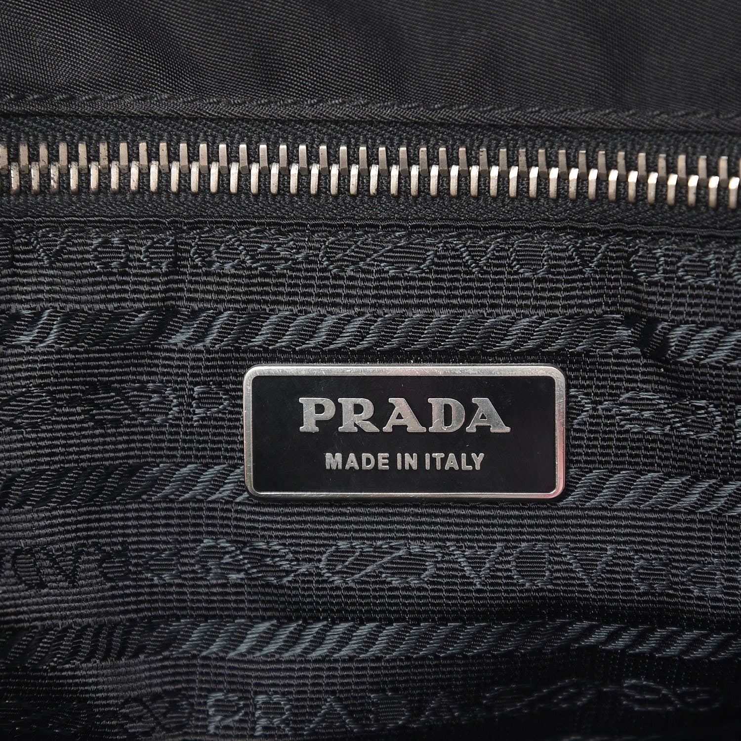 Prada Tessuto Nylon Calfskin Crocodile Embossed Tote Nero Black 6 of 12