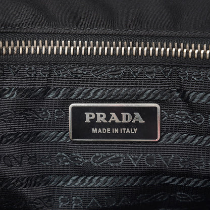 Prada Tessuto Nylon Calfskin Crocodile Embossed Tote Nero Black 6 of 12