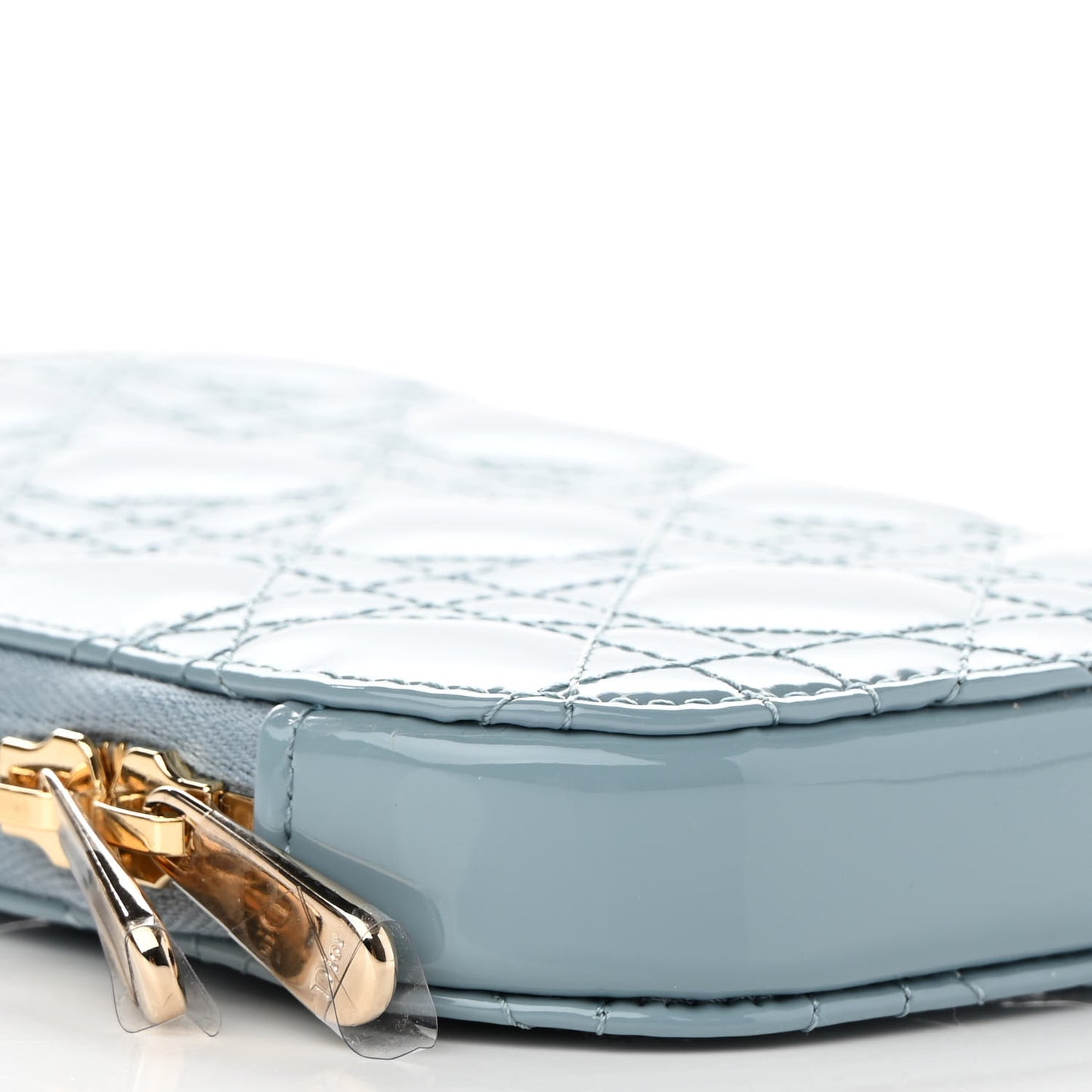 Patent Cannage Lady Dior Phone Holder Cloud Blue