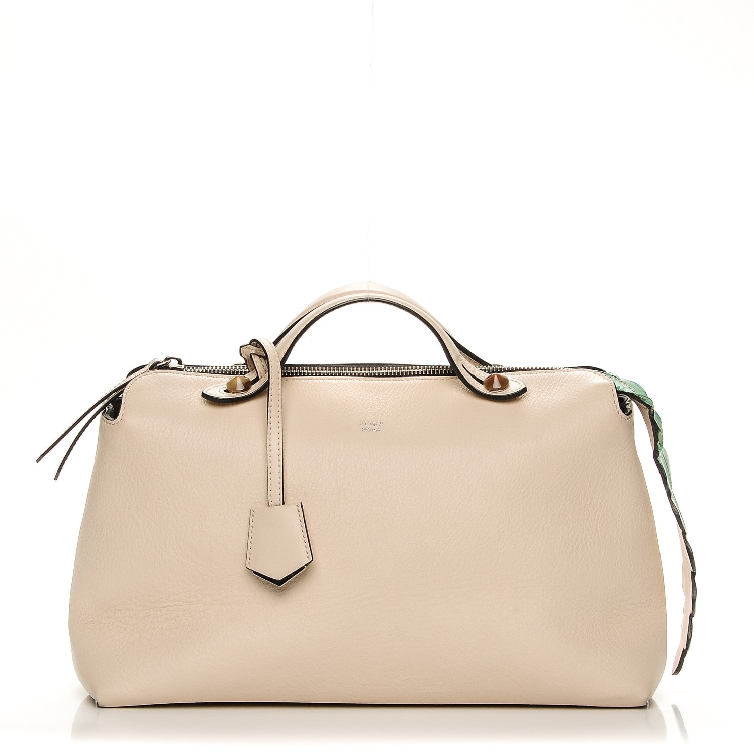 Fendi Vitello Dolce Croc Tail Large By The Way Boston Bag Camelia Menta 1 of 9