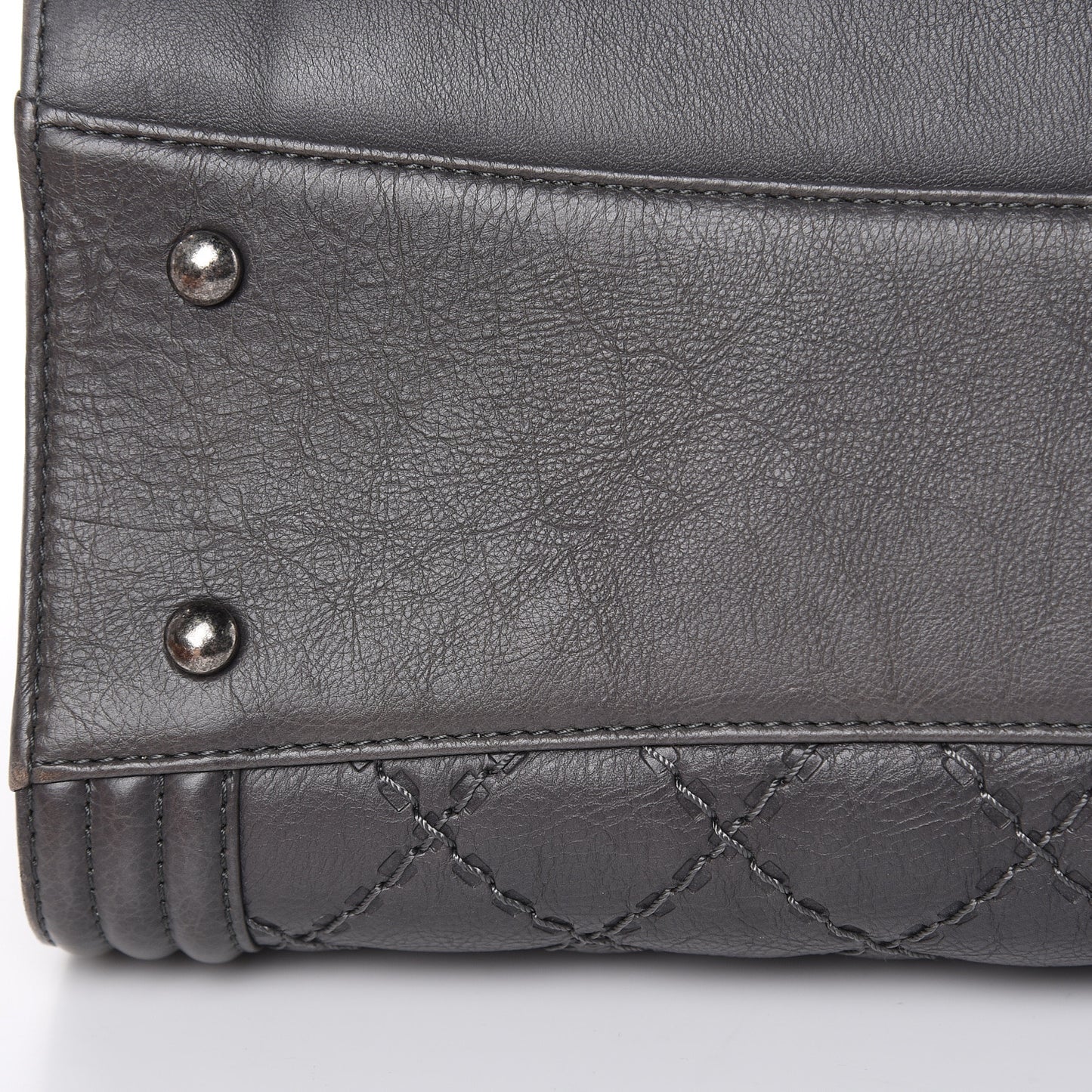 Calfskin Stitched Large Boy Shopping Tote Grey