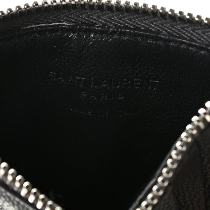Saint Laurent Grained Calfskin 5 Fragments Zip Pouch Card Holder Black 6 of 7