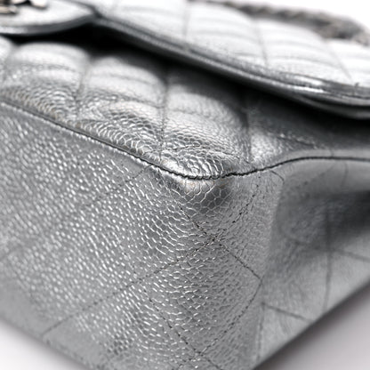Chanel Metallic Caviar Quilted Medium Double Flap Silver 9 of 15