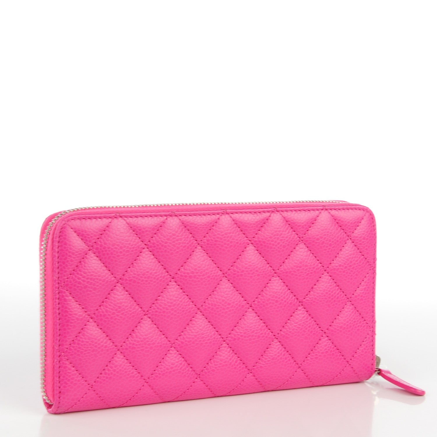 Chanel Caviar Quilted Large Gusset Zip Around Wallet Pink 3 of 8