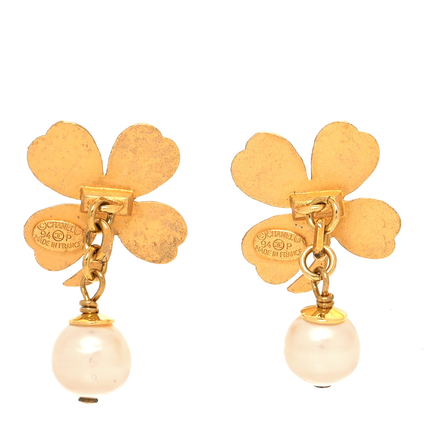 Pearl Clover Cufflinks Gold