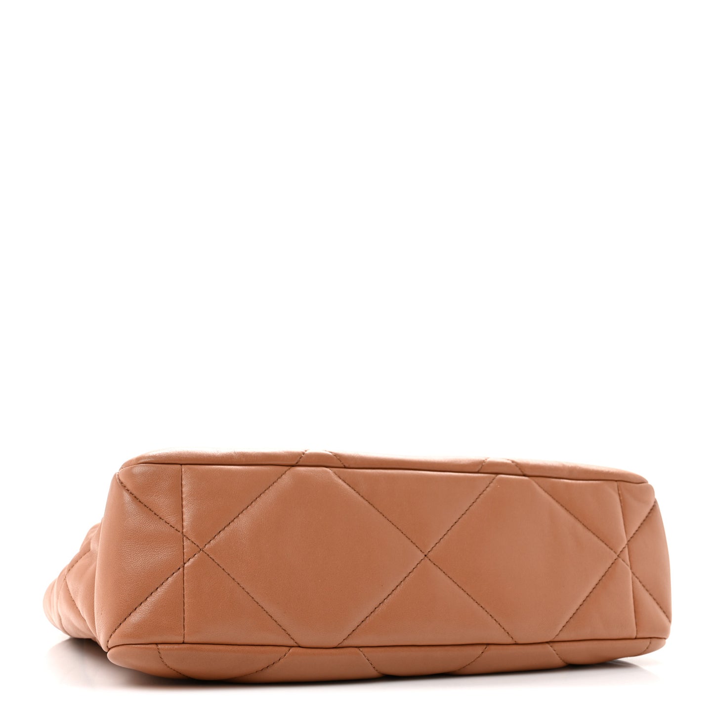 Lambskin Quilted Large Chanel 19 Flap Brown