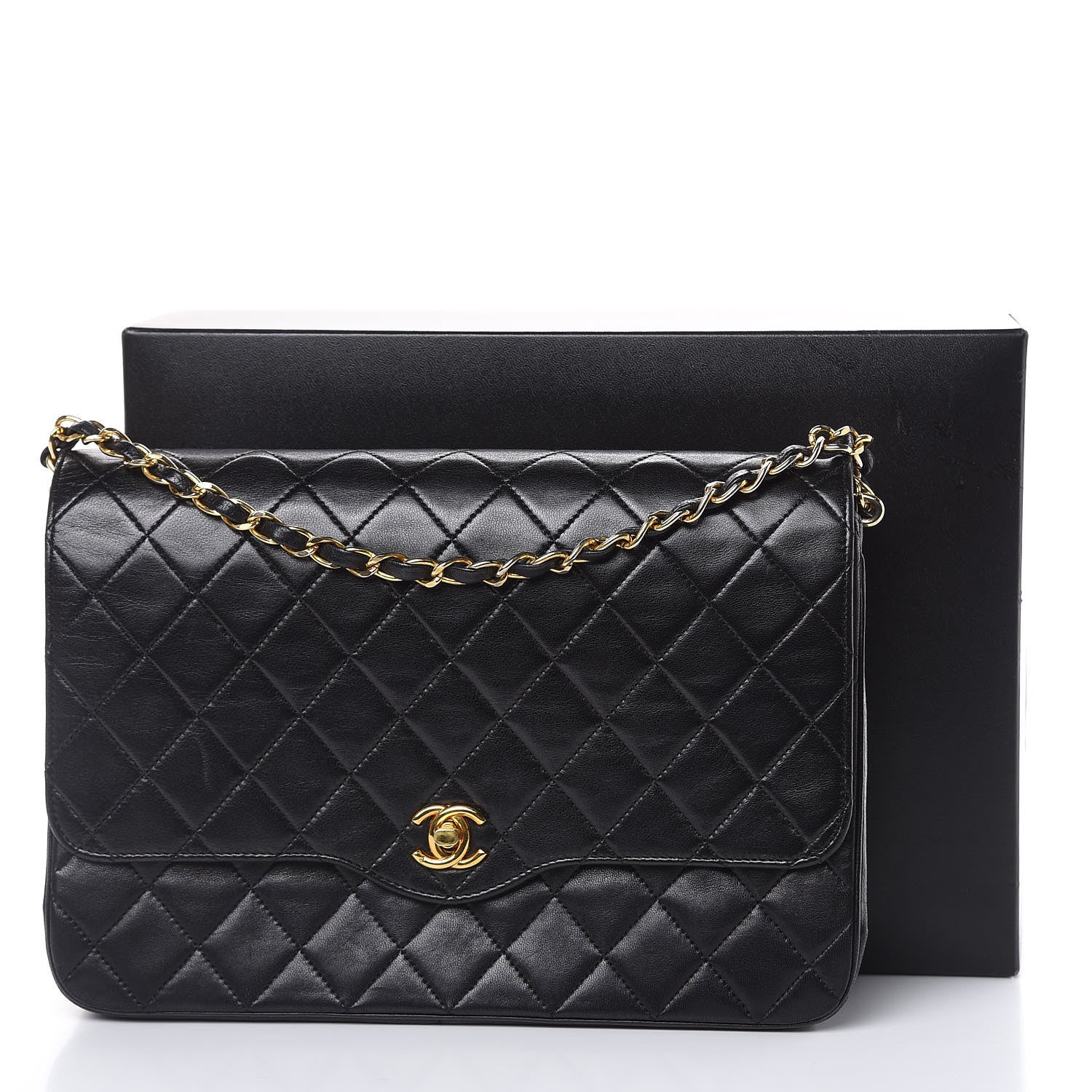 Chanel Lambskin Quilted Medium Single Flap Black 18 of 18