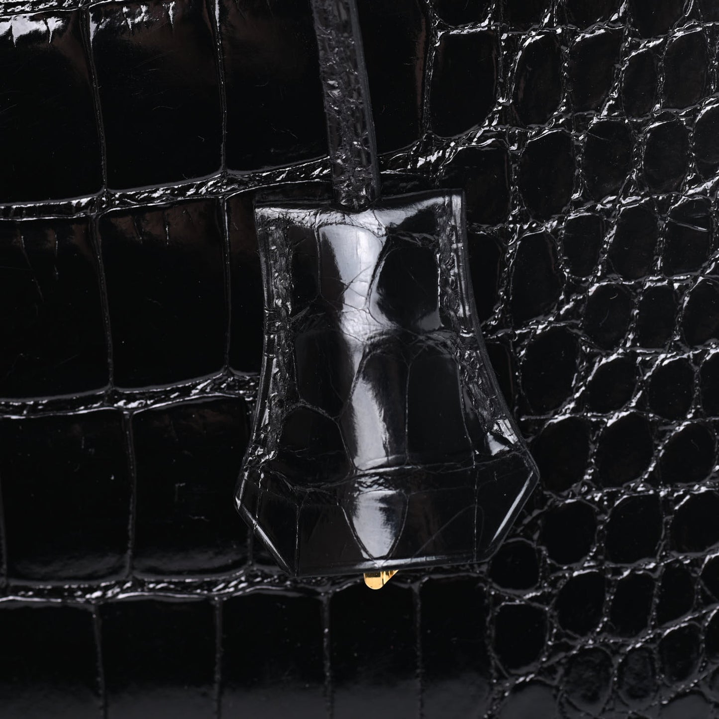 Shiny Alligator Kelly Sellier 28 Black