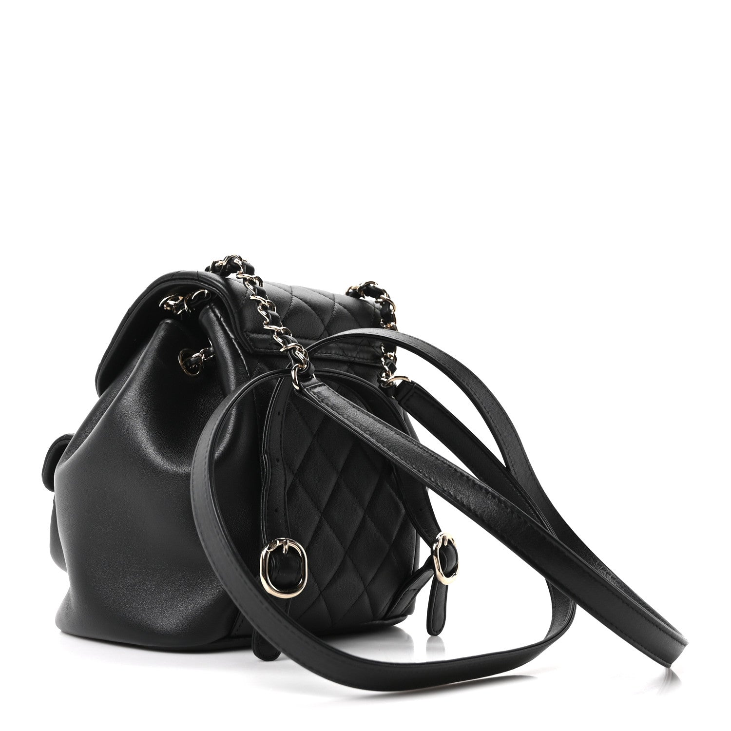 Chanel Lambskin Quilted Small Duma Drawstring Backpack Black 2 of 9