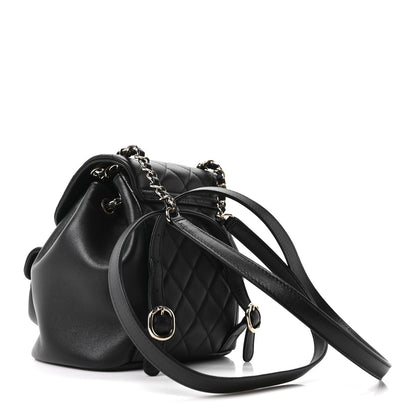 Chanel Lambskin Quilted Small Duma Drawstring Backpack Black 2 of 9