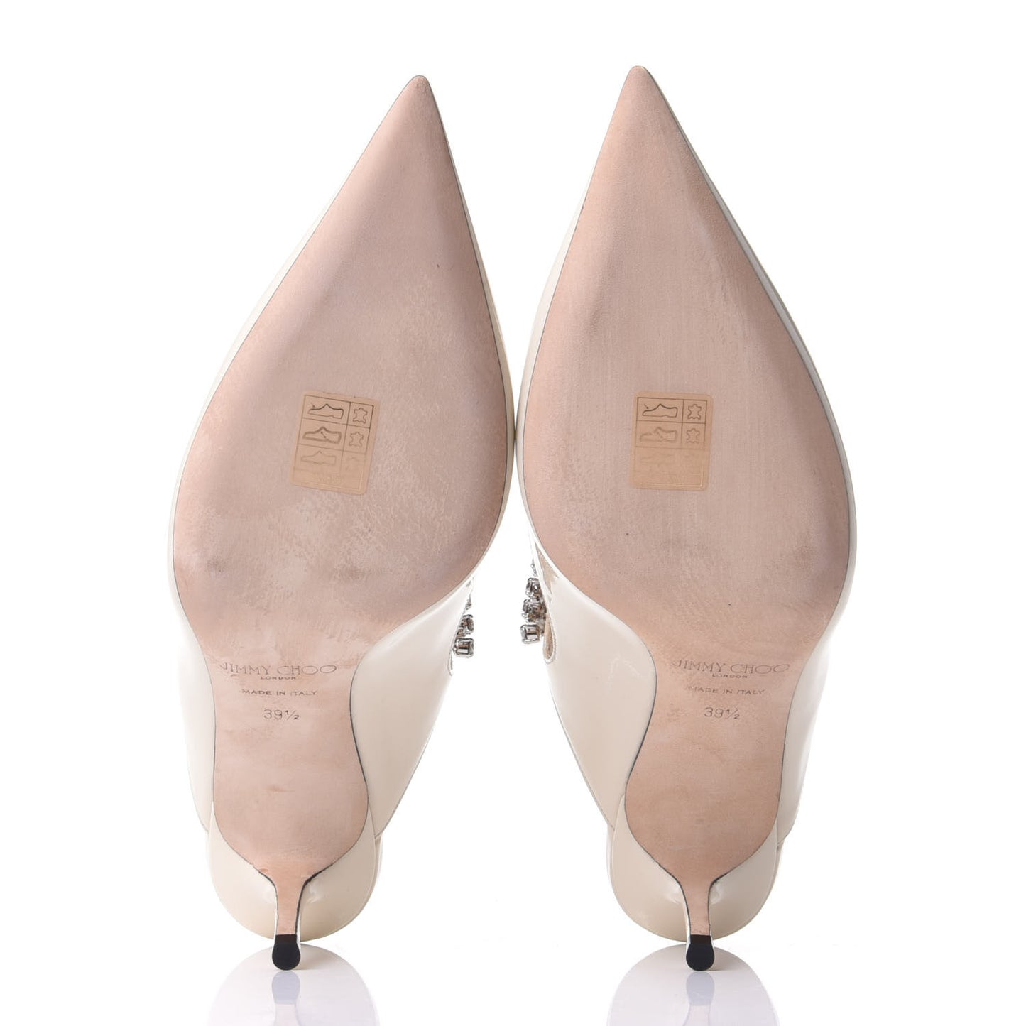 Patent Crystal Bing 65 Pumps 39.5 Ivory