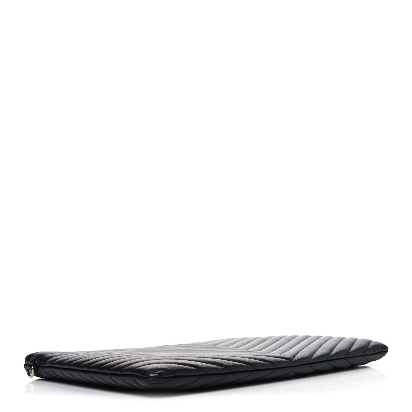 Calfskin Matelasse Chevron Monogram Document Holder Black