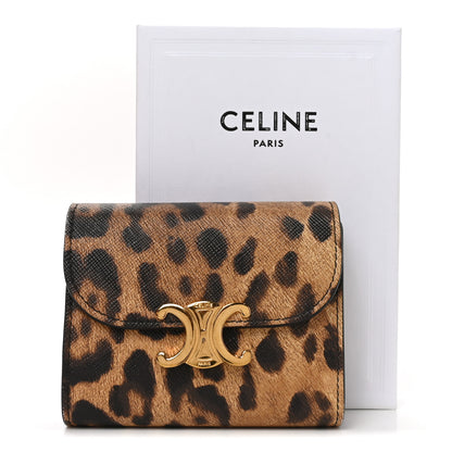 Celine Canvas Leopard Small Triomphe Wallet Tan 7 of 7
