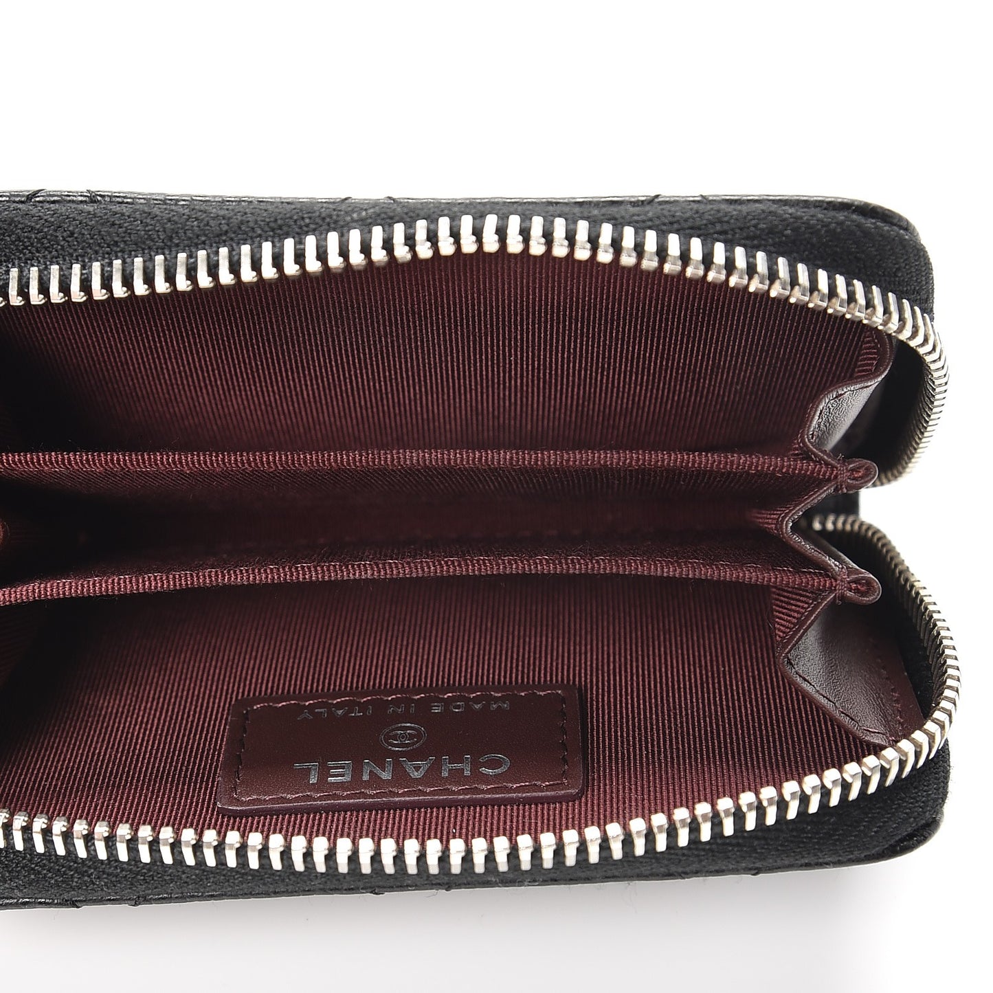 Caviar Quilted Zip Coin Purse Black