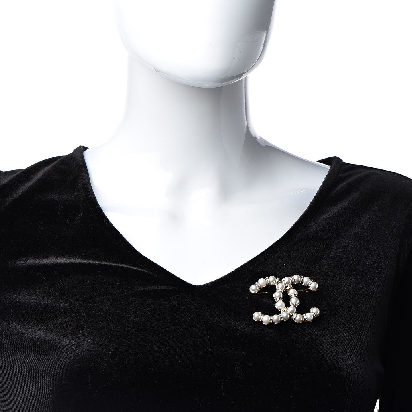 Pearl Crystal Nefertiti CC Brooch Gold