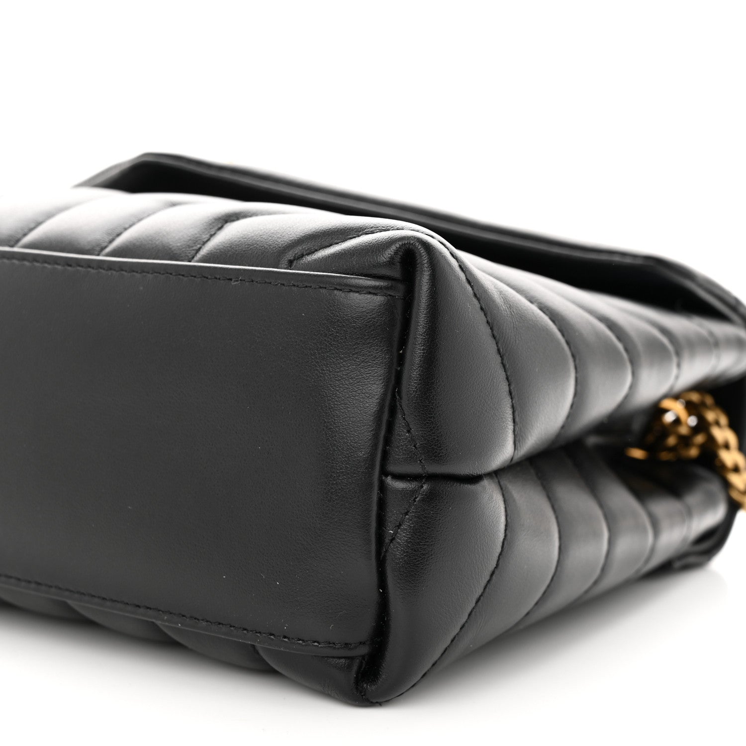 Saint Laurent Calfskin Y Quilted Monogram Small Loulou Chain Satchel Black 10 of 11