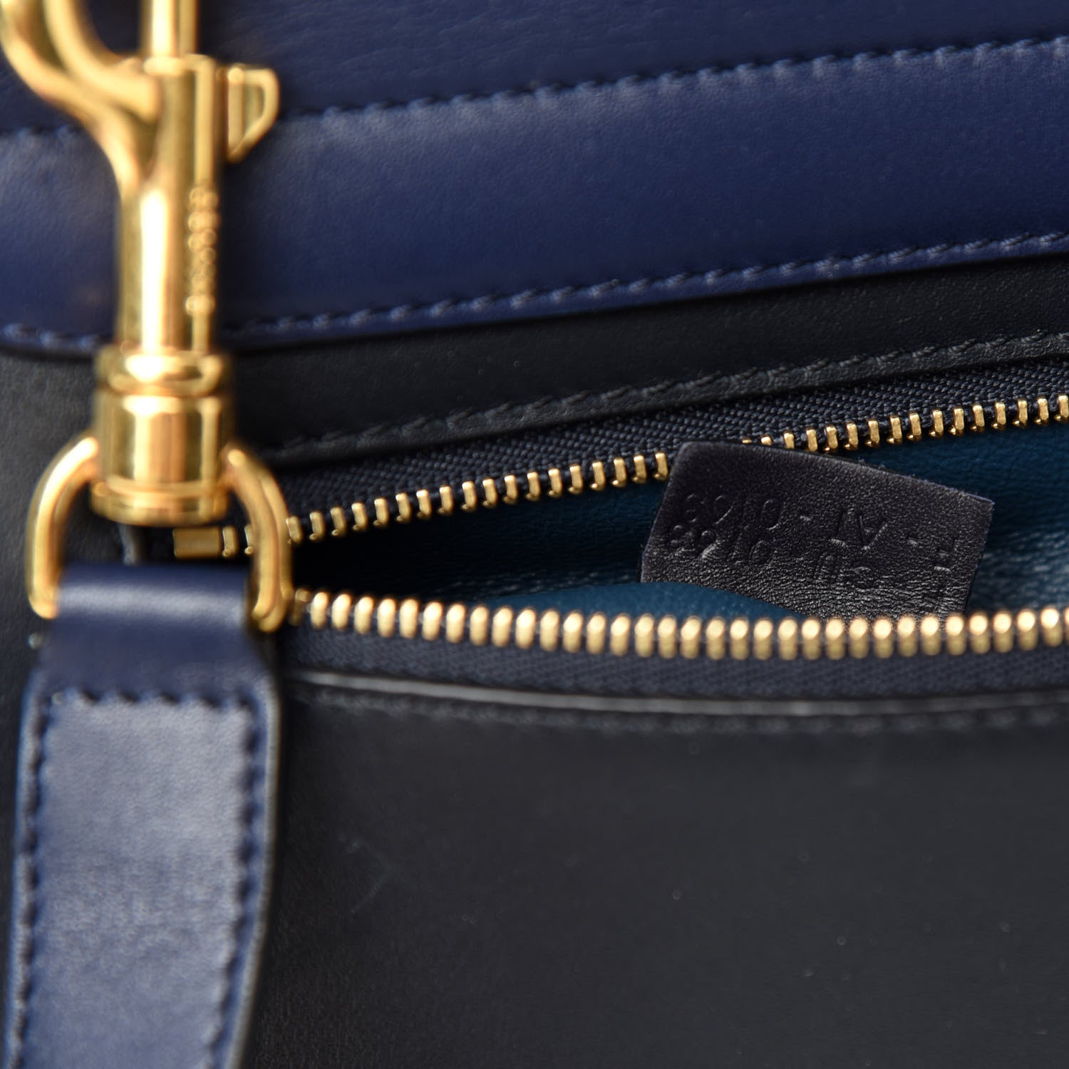 Celine Smooth Calfskin Medium Tri-Color Trapeze Cobalt 12 of 13