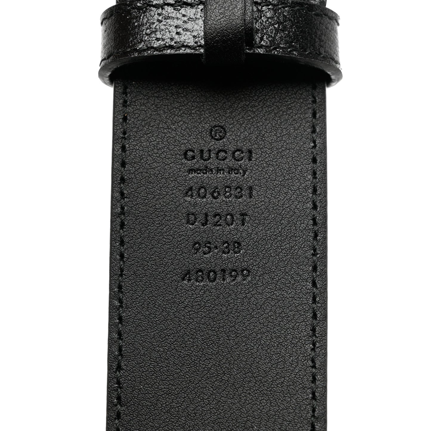 Textured Dollar Calfskin Double G 40mm Belt 95 38 Black
