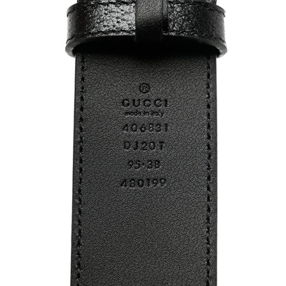 Gucci Textured Dollar Calfskin Double G 40mm Belt 95 38 Black 3 of 5
