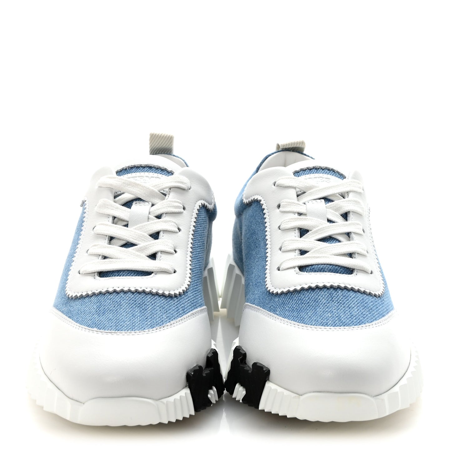 Denim Calfskin Bouncing Sneakers 37.5 Bleu Clair White