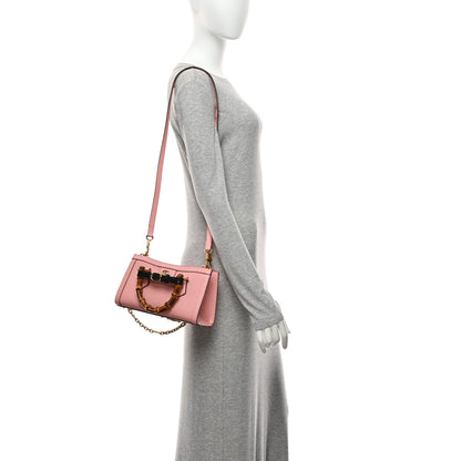 Gucci Textured Dollar Calfskin Web Small Diana Shoulder Bag Wild Rose Black 2 of 11