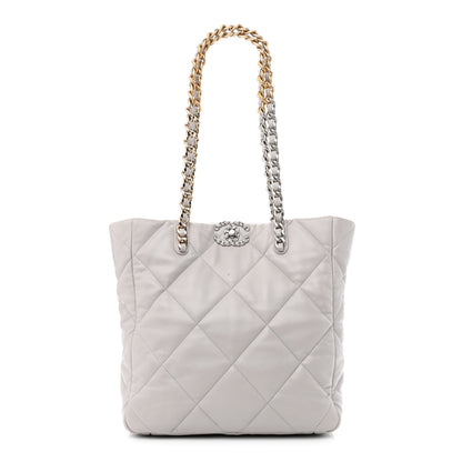 Chanel Lambskin Quilted Chanel 19 Shopping Bag Grey 1 of 12