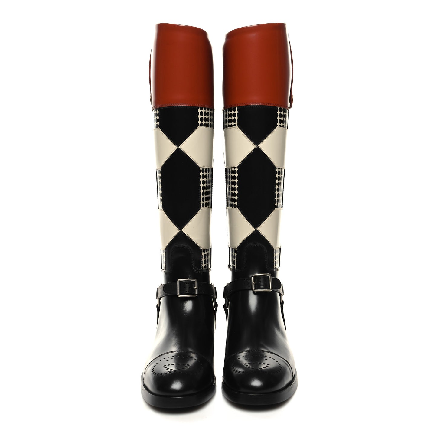 Calfskin Zelda Harness Riding Boots 37.5 Multicolor