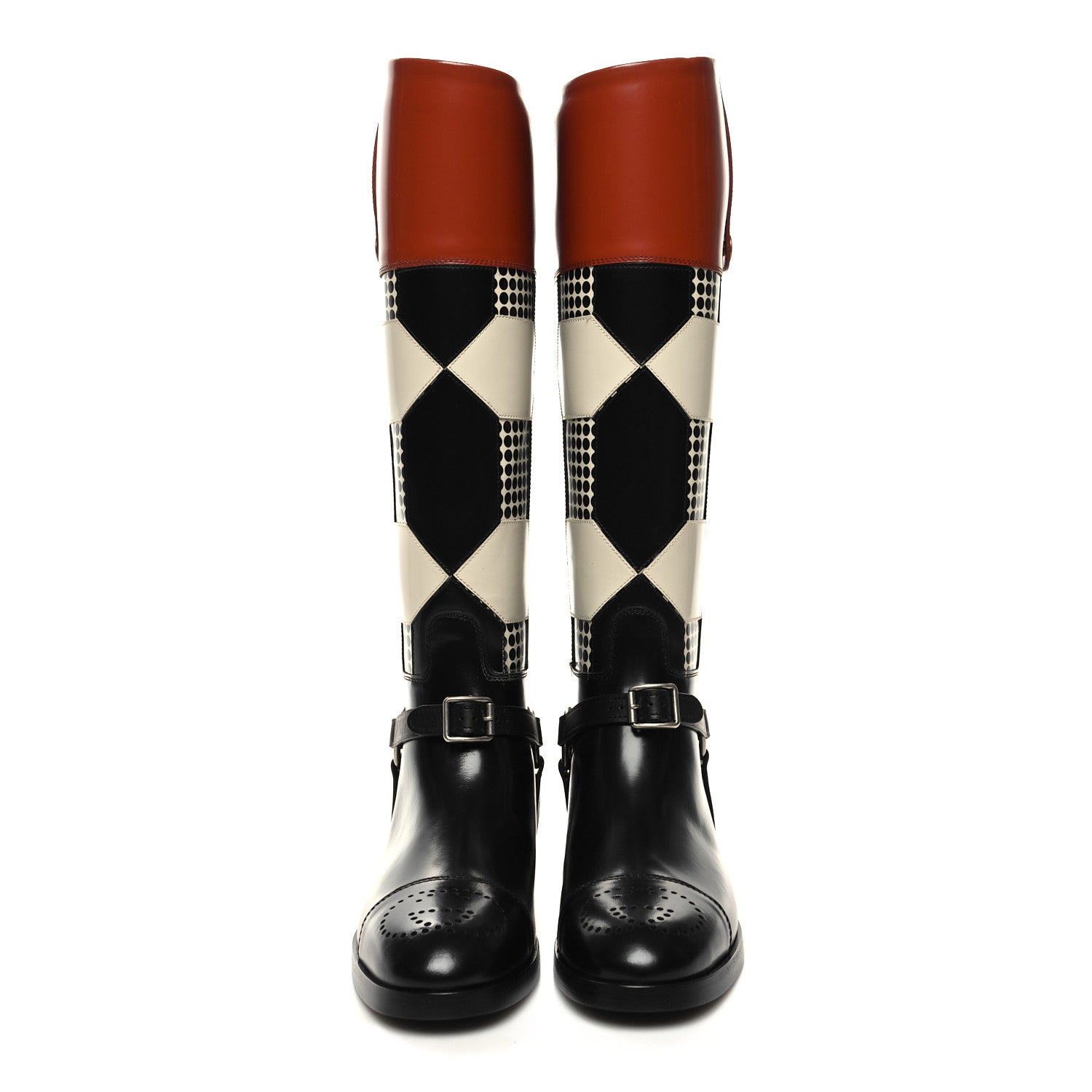 Gucci Calfskin Zelda Harness Riding Boots 37.5 Multicolor 2 of 9