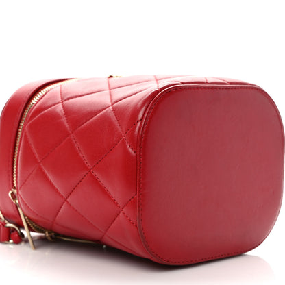 Chanel Lambskin Quilted Trendy Vanity Case Red 8 of 12