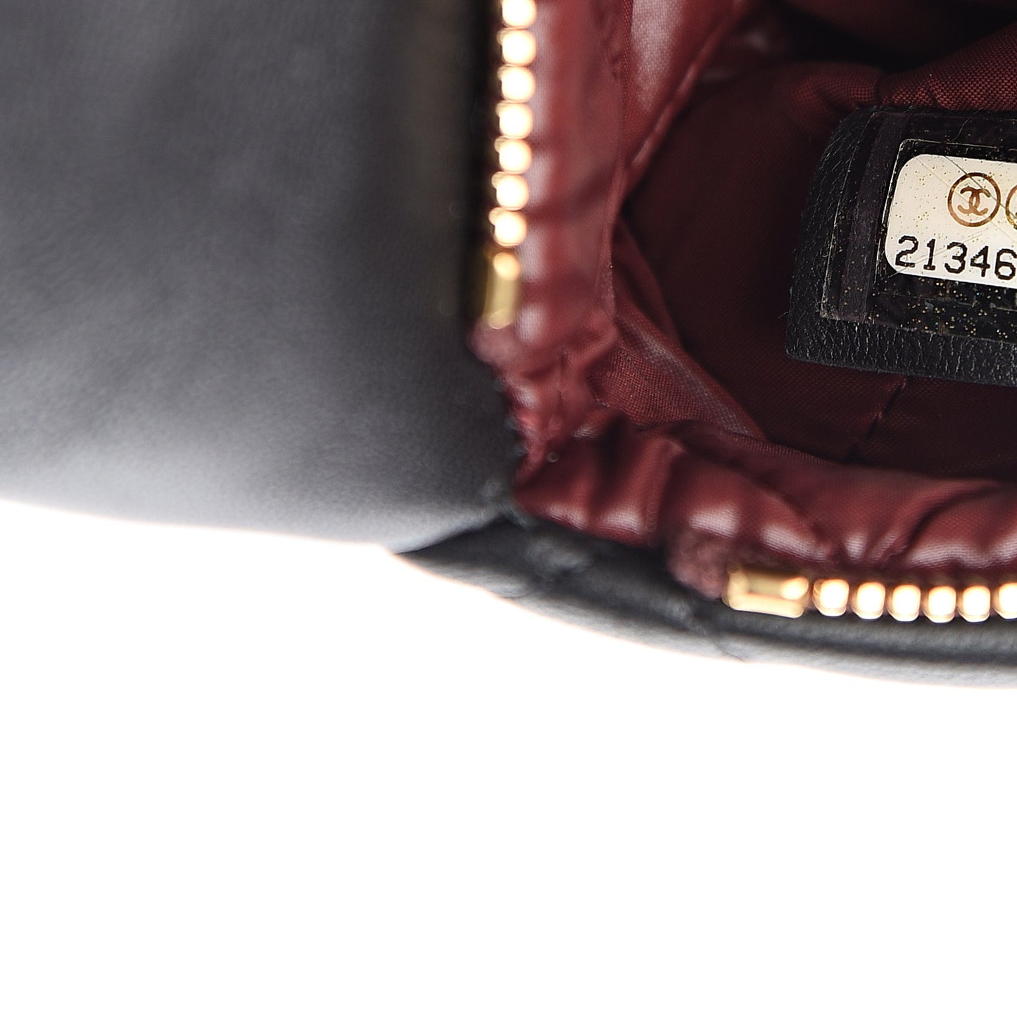 Lambskin Quilted CC Beauty Clutch Black