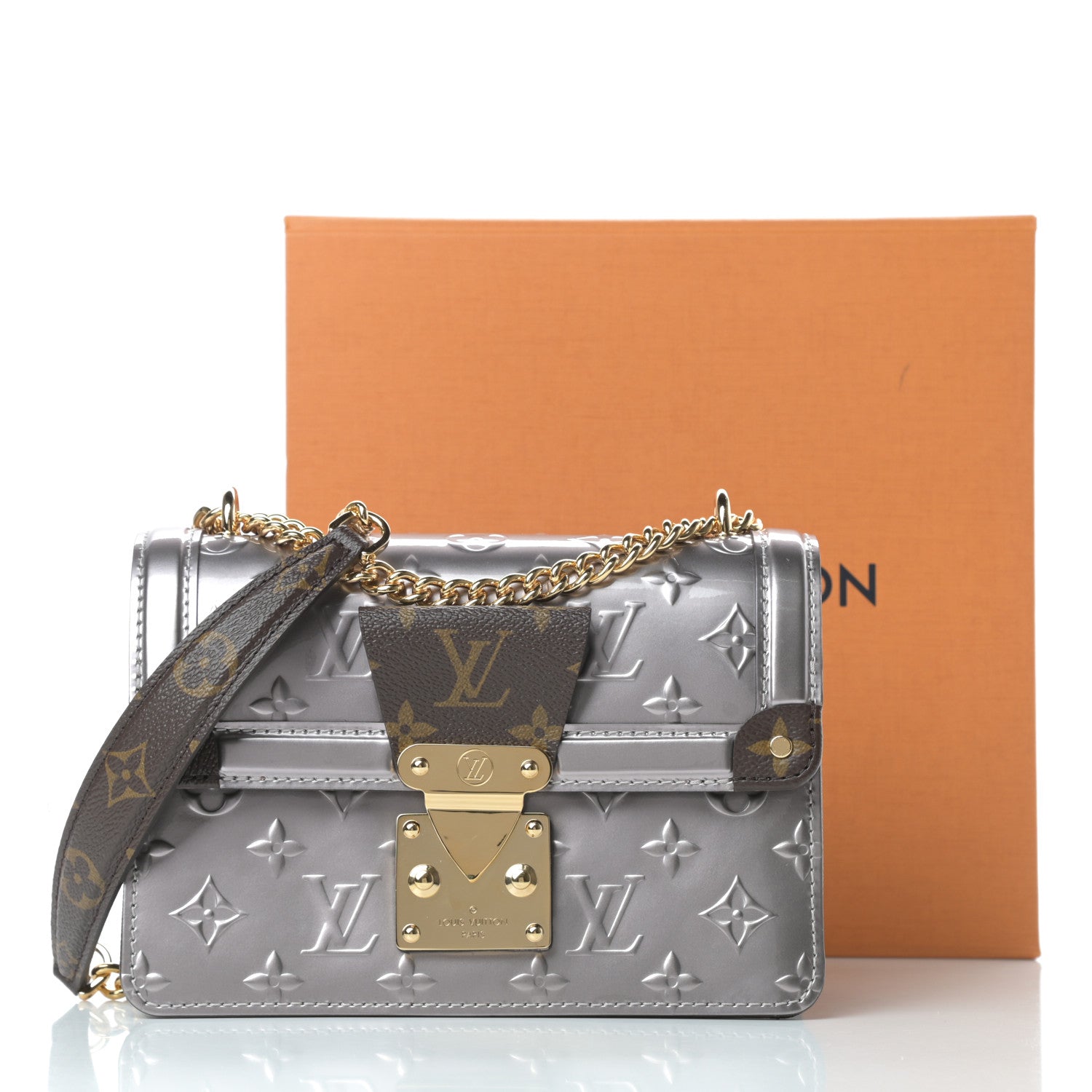 Louis Vuitton Vernis Epi Monogram Wynwood Metallic Taupe Grey 11 of 11