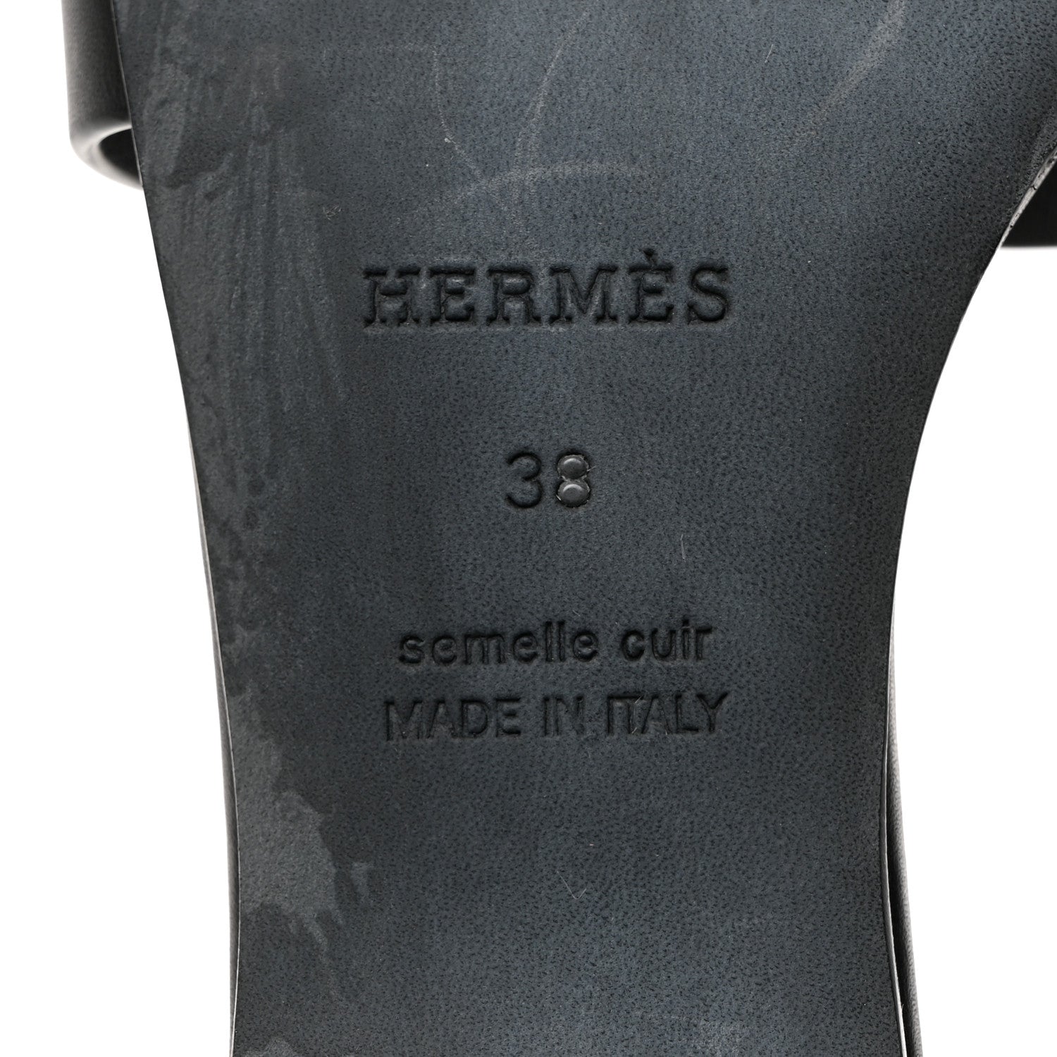 Hermes Calfskin Encens 50 Sandals 38 Black 6 of 8