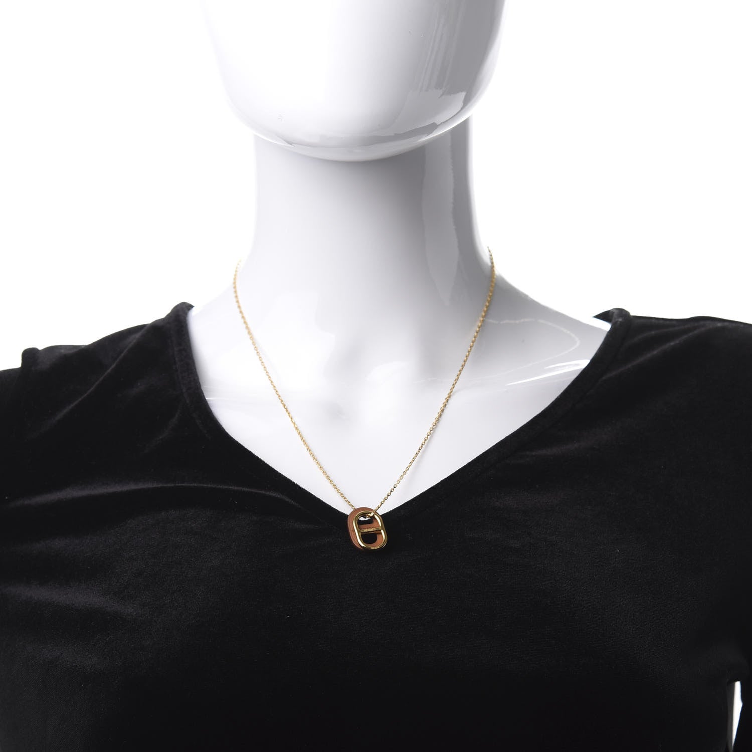 Hermes Swift O'Maillon Pendant Necklace Gold 2 of 6