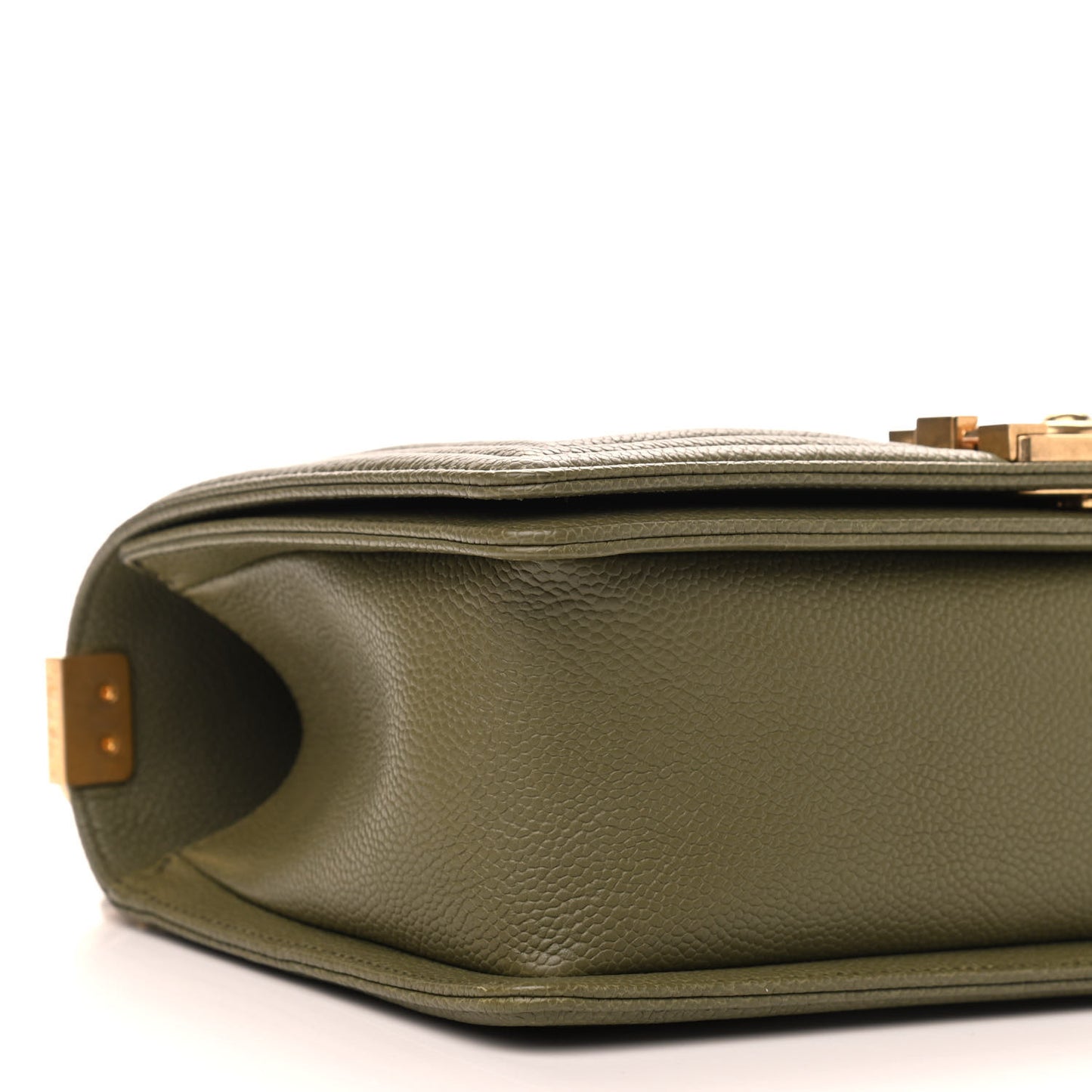 Caviar Quilted Medium Boy Flap Khaki
