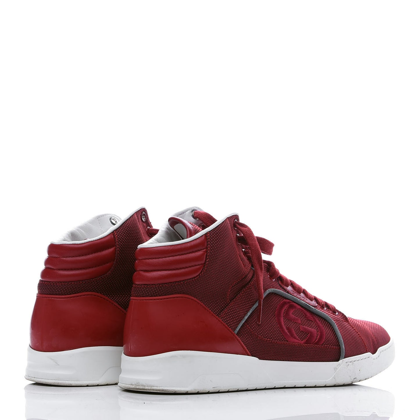Baling Fabric Nappa Moorea Interlocking G Mens High Top Sneakers 9 Rosso Griggio